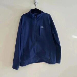 L.L. Bean Softshell Fleece Lined Windbreaker Large Tall Navy Blue